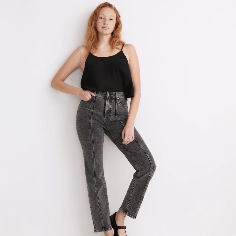 Madewell The Perfect Vintage Straight Jean in Meaford Wash Seamed Edition 26